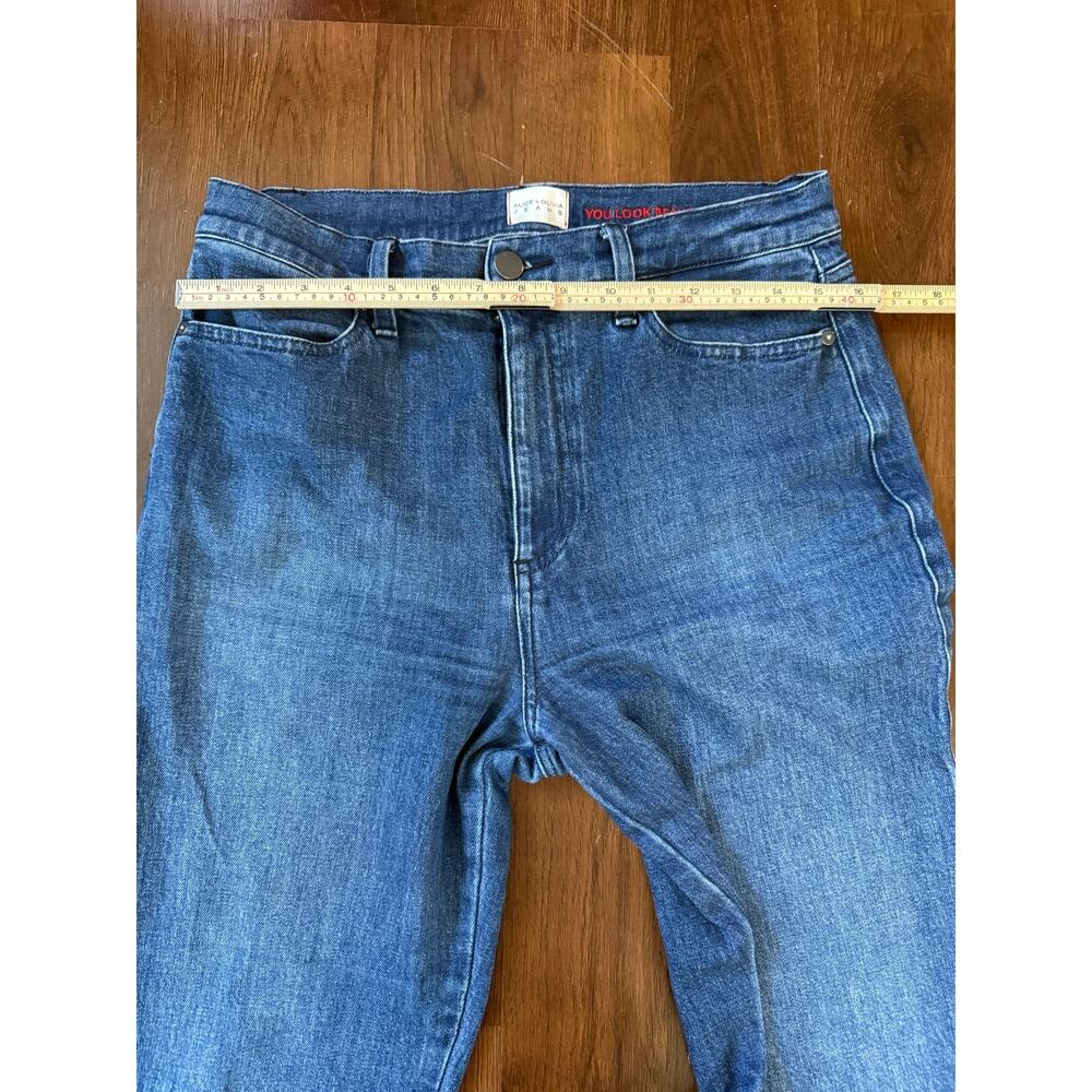 Alive + Olivia Beautiful High Rise Bell Bottom Jeans Love Train Sz 31 Boho Denim - Picture 6 of 10